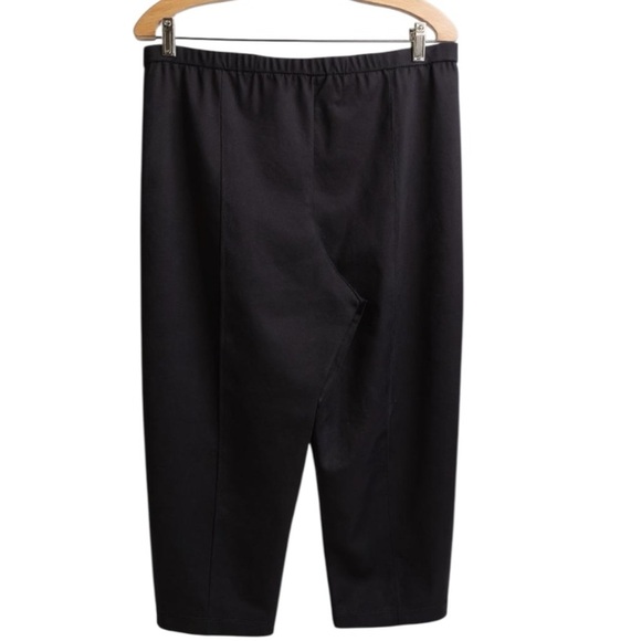 Eileen Fisher Black Organic Cotton Pants Cropped Tapered Leg Women’s Size Large - Picture 5 of 6